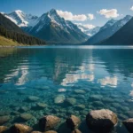 mountain with lake reflection