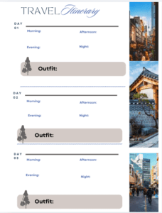 itinerary planner for 9 days