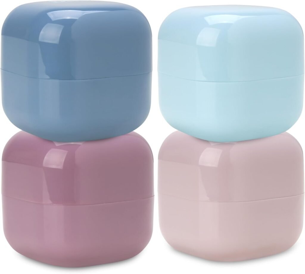 Bliss Travel Jars, leak-proof TSA-approved toiletry containers, perfect for carry-on travel and stress-free packing.