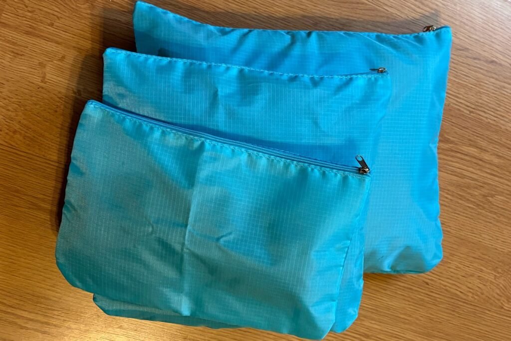 three packing cubes to overnight packing list